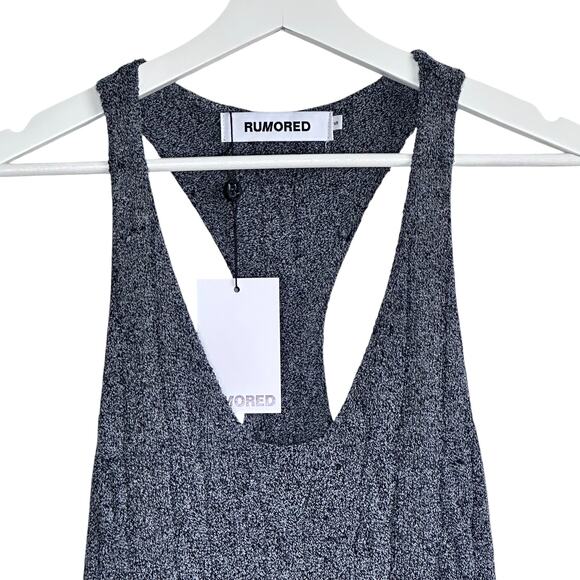 Rumored Lakeville Cable Knit Sleeveless Maxi Dress in Black Smoke Heather - Picture 5 of 11